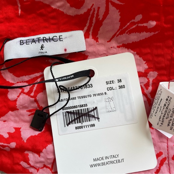 Beatrice B Red Floral Seersucker Dress Size 0 Cutout Colorful Vacation Garden - Picture 6 of 9